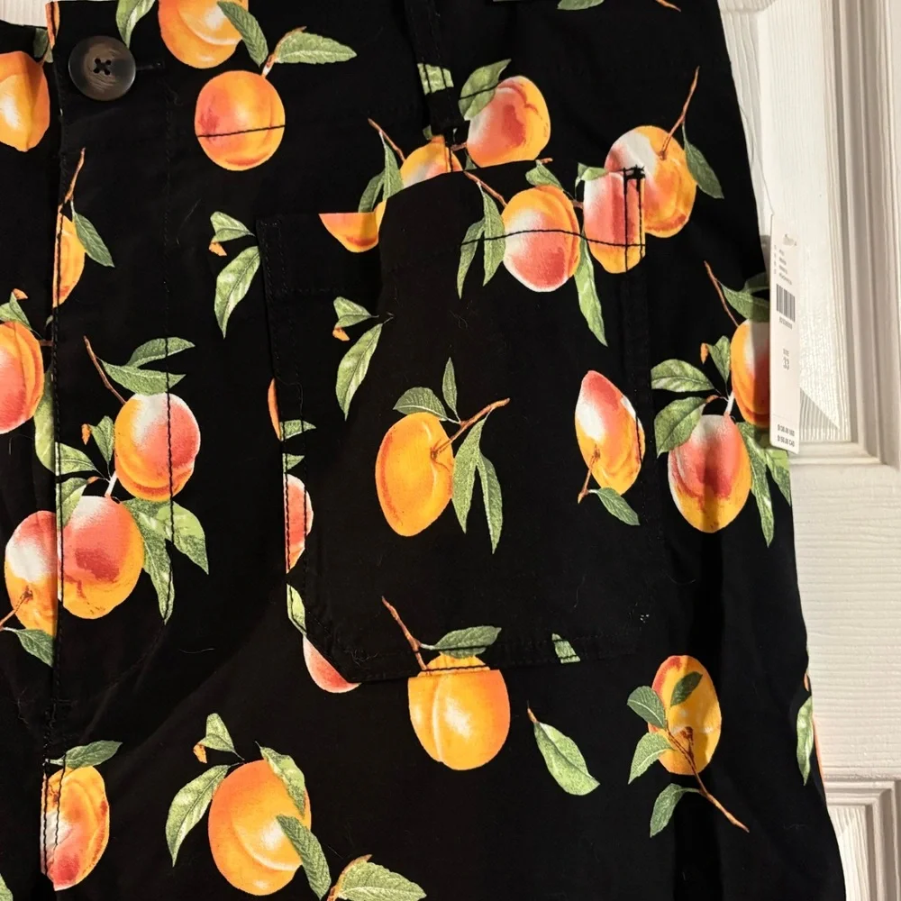 Maeve The Colette Cropped Wide Leg Pants || peach pattern || NWT || size 33 - Picture 4 of 8